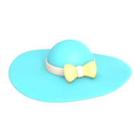 a blue hat with a yellow bow on it png