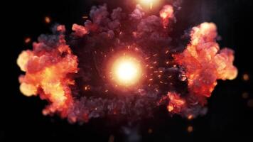 Dynamic Explosion With Bright Sparks and Scattered Smoke on a Black Background video