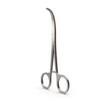 Surgical Instrument , Curved Tissue Forceps, 3d render, transparent background, png