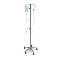 Medical IV Pole , Hospital Infusion Stand , 3d render, transparent background, png