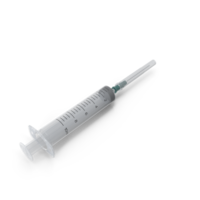 Medical Syringe, Closeup View of a Sterile Injection Device, 3d render, transparent background, png