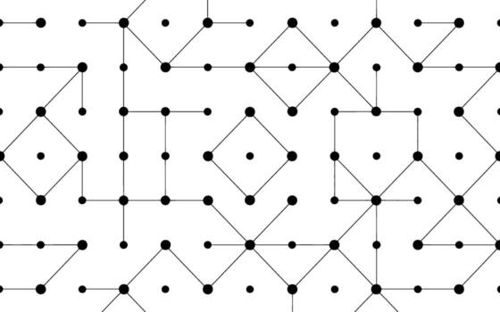 Black Dots and Lines Geometric Pattern on White Background vector