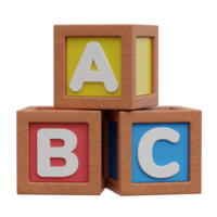 3d abc toy alphabet block with different color, Cube brick school education to learn, play, math count box for child study and kid toy png