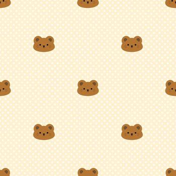 Seamless pattern with bears and polka dots vector