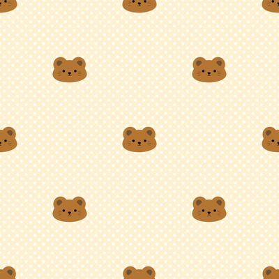 Seamless pattern with bears and polka dots