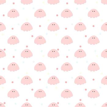 sin costura modelo con calamares y polca puntos en blanco antecedentes vector