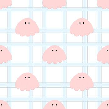 sin costura modelo con calamar en blanco antecedentes vector