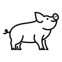 Pig line illustration vector
