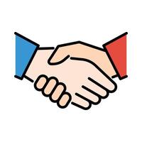 Handshake flat icon, symbolizing agreement, collaboration, greeting and unity vector