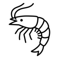Shrimp prawn line illustration vector