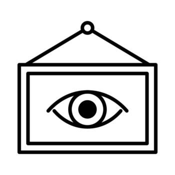 Vision board line icon, a visual tool used to clarify, concentrate, and maintain focus on specific life goals or dreams vector