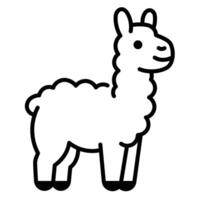 Alpaca line icon vector