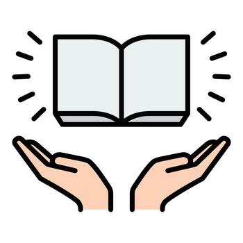 Supportive Reading icon, representing knowledge sharing and educational support. Symbolizes guidance, literacy, learning assistance, and community care vector
