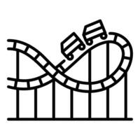 Roller coaster icon, representing thrill and amusement. Symbolizes extreme rides, excitement, and adventure in travel or theme park experiences. vector