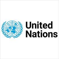 UN Logo EN United Nations Emblem in English, Official Global Icon Design vector
