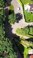 Aerial view of a residential area with a road and a house video