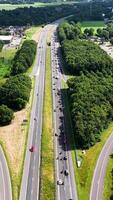 Aerial view of traffic on the highway video