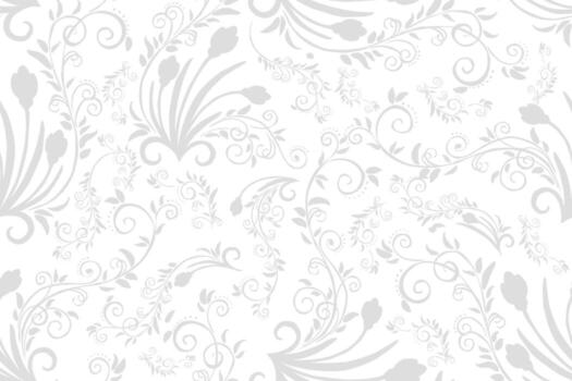 Seamless pattern with leaves and curls. Monochrome abstract floral background. Stylish monochrome texture. vector