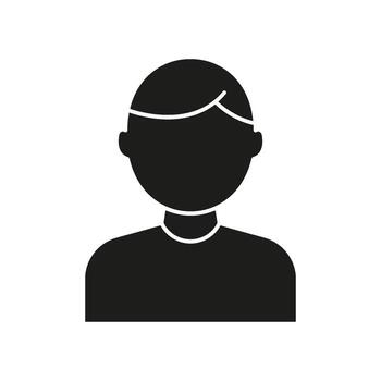 Male Avatar Solid Icon. User Profile, Account Management, And Identity Representation Silhouette Symbol. Digital Communication And Networking. Isolated Illustration vector