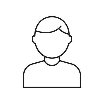 User Profile Avatar Line Icon. Generic User Representation Outline Symbol. Personal Identification, Account, And Profile Picture Placeholder. Editable Stroke. Isolated Illustration vector