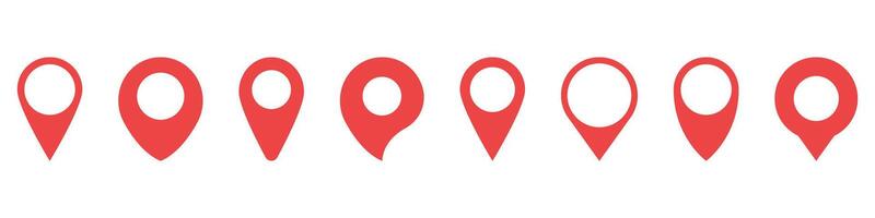 Location Pin Solid Icon Set. Navigation, Gps, And Map Marker Silhouette Symbol Collection. Geolocation And Positioning Tools. Isolated Illustration vector