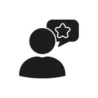 User Review And Feedback Solid Icon. Customer Satisfaction And Rating Silhouette Symbol. Represents Opinions, Testimonials, And Quality Evaluation. Isolated Illustration vector