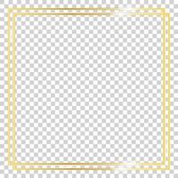 Elegant golden frame with sparkling light effects vector