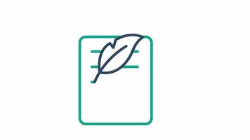 Law and justice icon collection animated. contains quill animation, patent, contract, lawsuit. animated icon related to fairness and impartiality. alpha channel, transparent background video