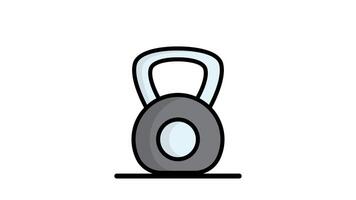 Gym icon collection animated. contains kettlebell animation, treadmill, dumbbell, boxing glove and more. animated icon related to gym and fitness. alpha channel, transparent background video