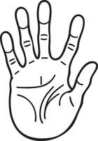 A simple handprint lineart for coloring book pages. vector