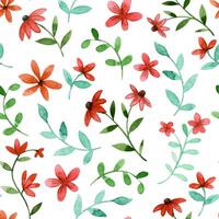 Watercolor floral pattern design vector