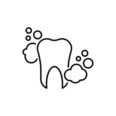 Tooth Cleaning and Washing Minimalistic Icon Pictogram for Web and Graphic Design, Apps, Banners, Social Network and Cards