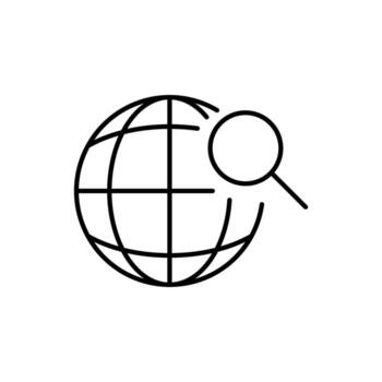 aumentador vaso por tierra o globo minimalista Delgado línea icono para web y gráfico diseño, aplicaciones, pancartas, social red y tarjetas vector