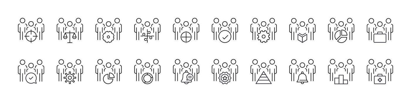 Bundle of Business, Ambulance, Scale, Gear, Book Related Line Icons. Outline Signs for Graphic and Web Design, Apps, Adverts, Various Cards vector