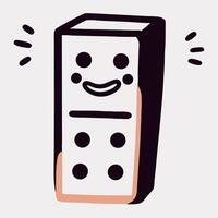 Happy Domino Tile Cartoon Illustration vector