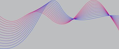 Vibrant Gradient Wavy Line Background on Grey vector