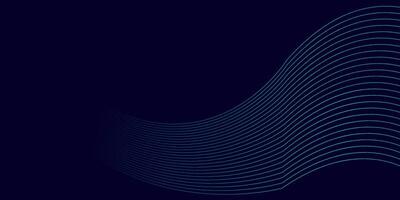 Minimal Dark Abstract Background with Blue Wavy Lines vector
