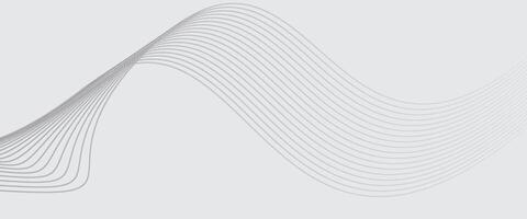 Elegant Light Grey Abstract Wave Background with Smooth Line Flow vector