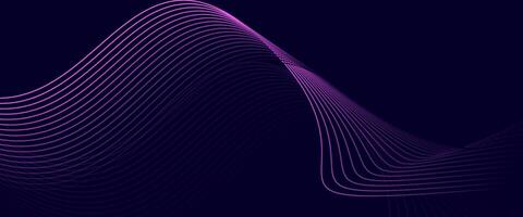 Vibrant Purple Wave Lines on Dark Background for Futuristic Design vector