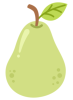 Pear fruit illustration in flat style png