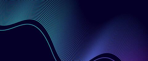 Dark Futuristic Wave Lines Gradient Abstract Background vector