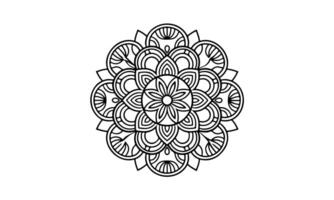 Floral Mandala Art Intricate Line Design for Coloring, Meditation, and Decorative Crafts vector