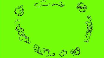 2d Animation cartoon character drawing of an explosion into smoke cloud on white, black and green screen in 4k ultra-high-definition. video