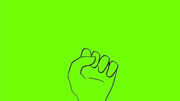 2d Animation cartoon character drawing of a hand with tree branches branching out and growing on white, black and green screen in 4k ultra-high-definition. video