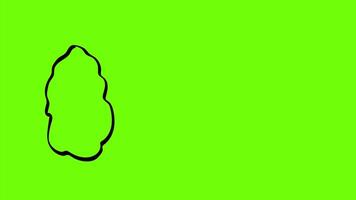 2d Animation cartoon character drawing of a smoke cloud splitting in two on white, black and green screen in 4k ultra-high-definition. video