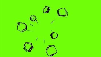 2d Animation cartoon character drawing of a male man throwing punching boxing front on white, black and green screen in 4k ultra high definition. video