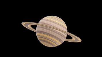 3D Animation of Saturn planet with rings video
