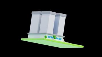 3D Animation of Isometric corporate office building video
