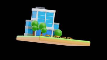 3D Animation of Isometric modern office building video
