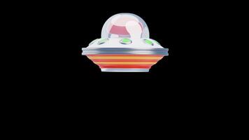 3D Animation of UFO with light beam video